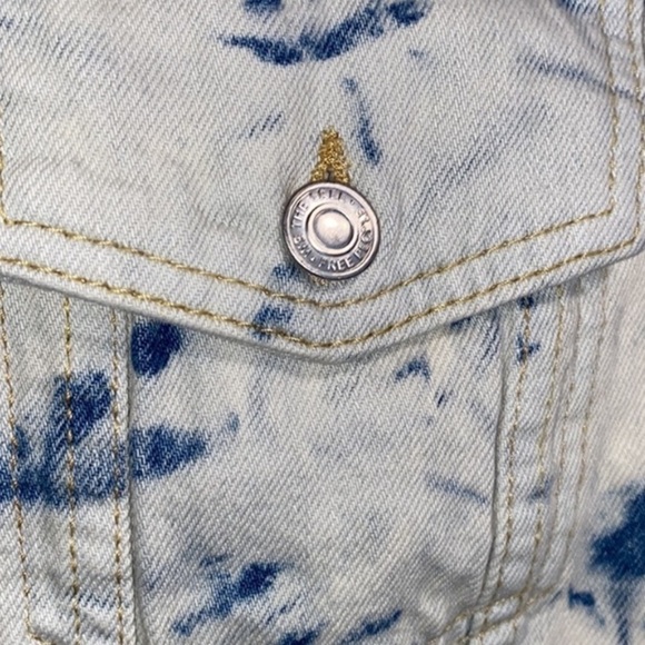 Free People jacket jean denim‎ large NWT Jones tie dye trucker style - Picture 4 of 10